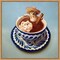 Mexican Hot Chocolate Dog by Lucia Heffernan 16-in. W x 16-in. H. Canvas Wall Art Print Framed in Natural